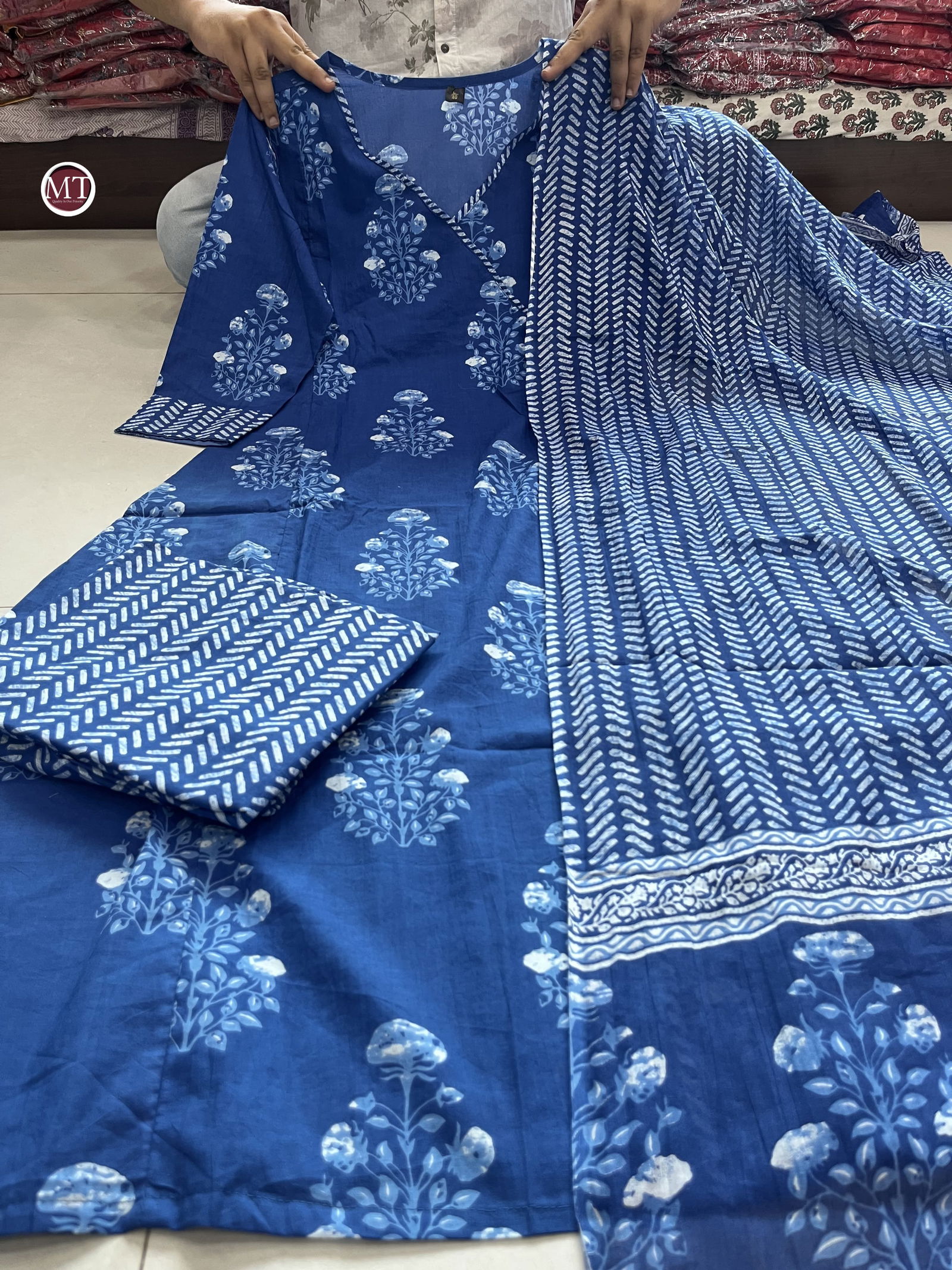 Mt Cotton Printed Designer Kurti With Bottom Dupatta Wholesale Price In Surat